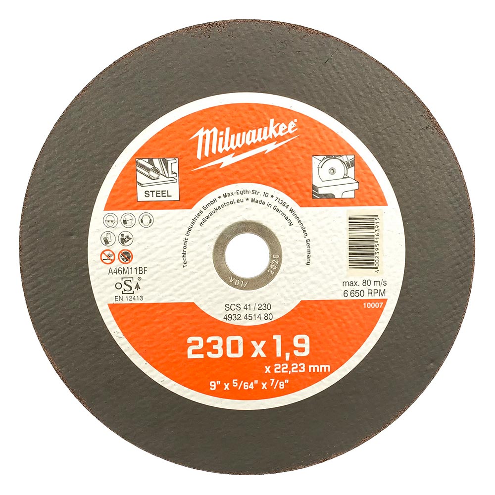 Круг отрезной Milwaukee SCS 41/230х1,9 (480)