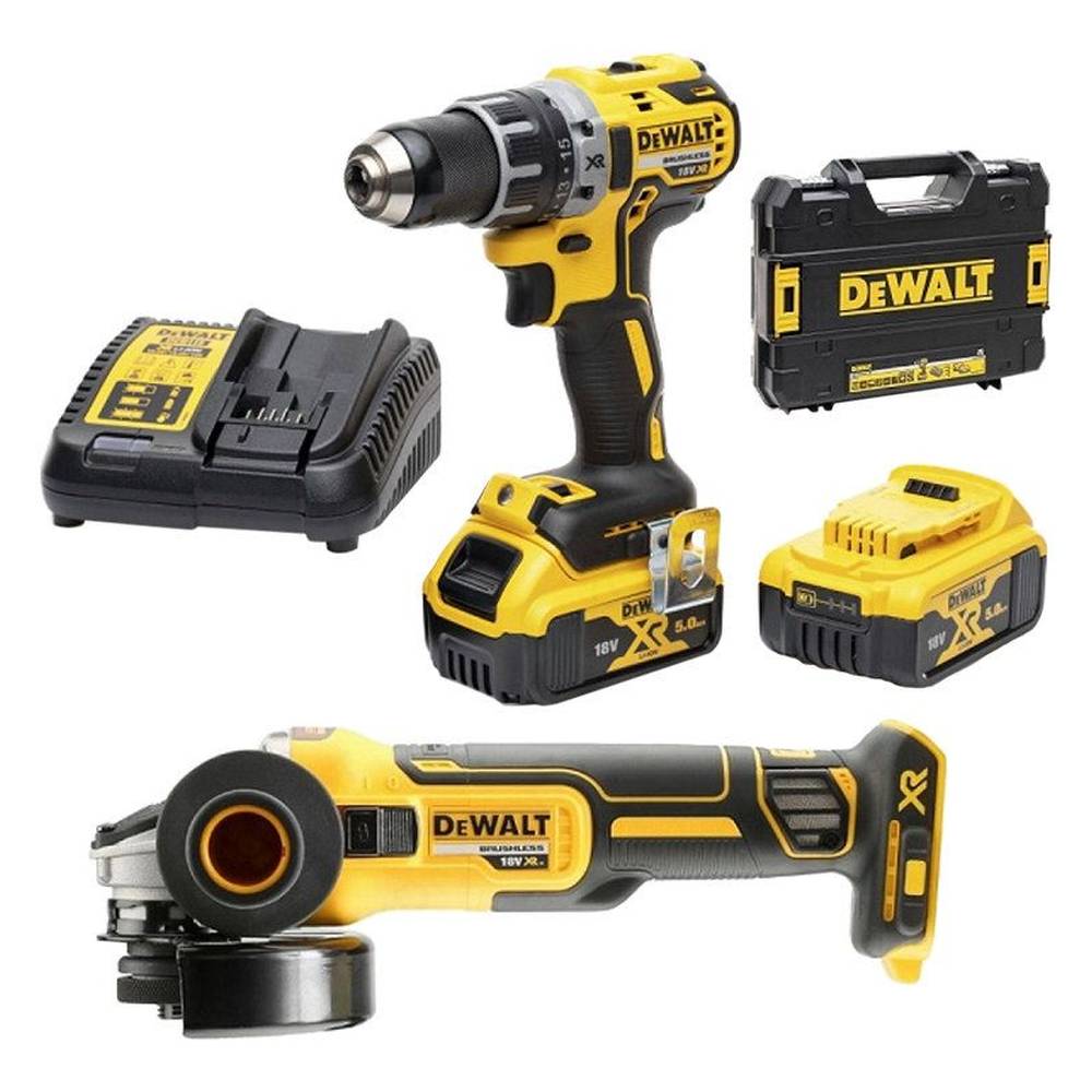 Шуруповерт аккумуляторный DeWalt DCD791P2+Машина шлифовальная угловая аккумуляторная DeWalt DCG405N