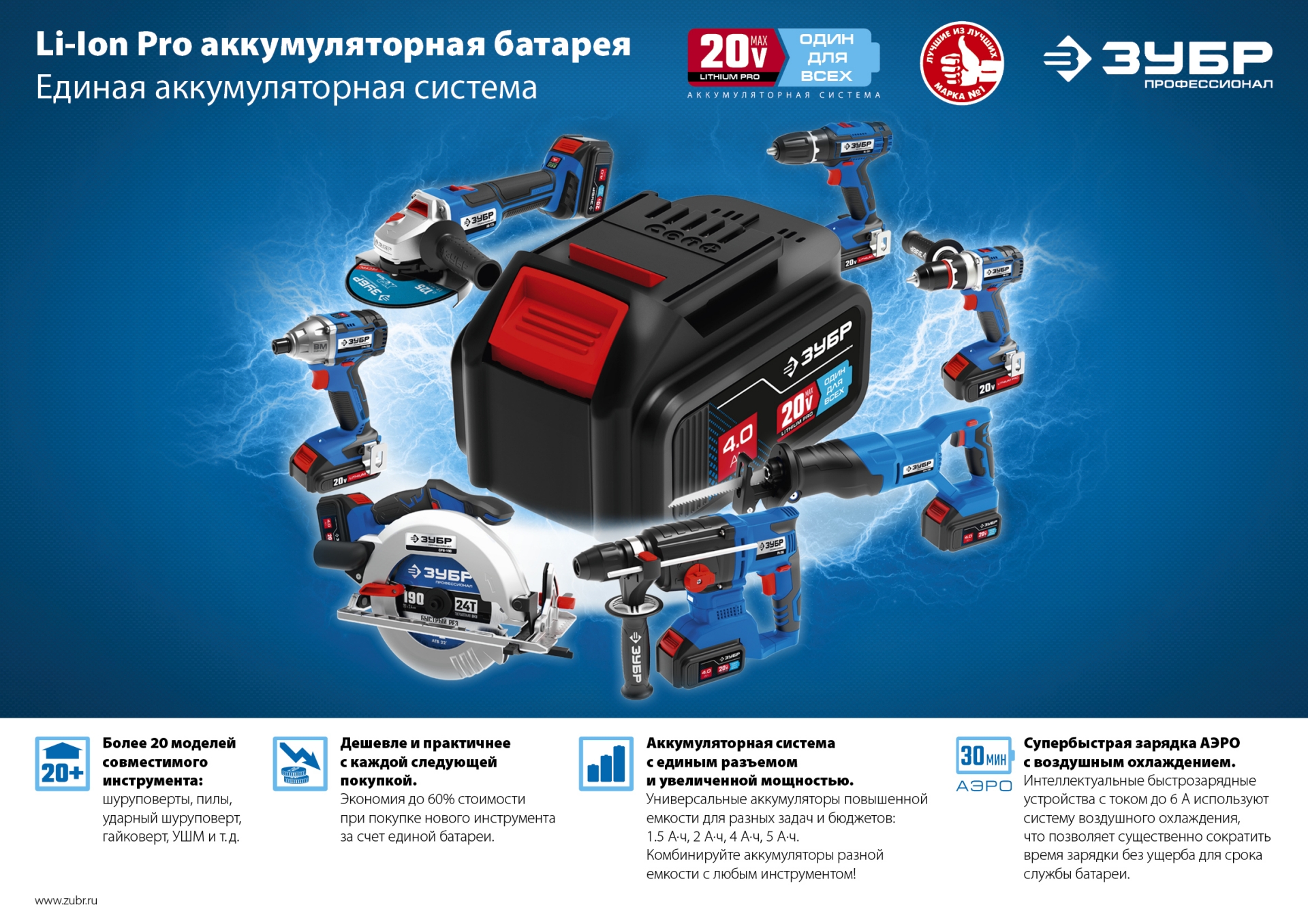 ЗУБР Т7, 20 В, 70 Н·м, 2 АКБ (4 А·ч), бесщеточная ударная дрель-шуруповерт, кейс, Профессионал (DBS-201-42)