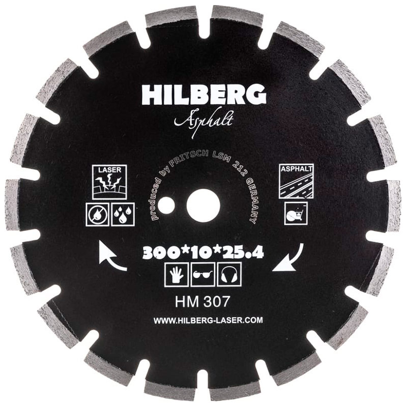 Диск алмазный Hilberg 300*25,4 Hard Materials Лазер асфальт HM307