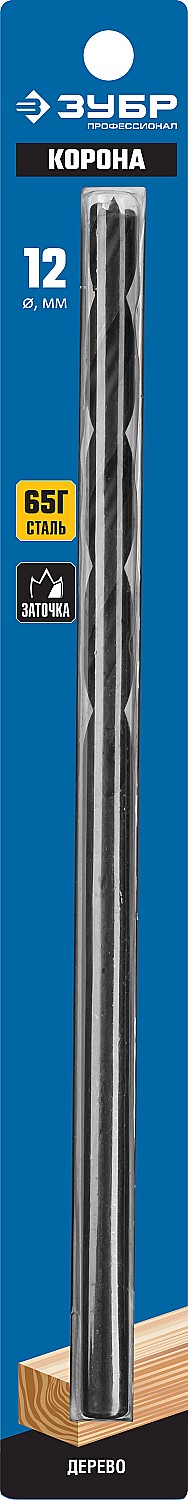 ЗУБР d 12 x 300/150 мм, М-образная заточка, спиральное сверло по дереву, Профессионал (29421-300-12)