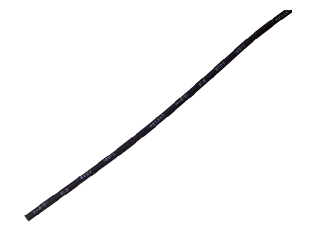 Термоусадочная трубка 1,5 / 0,75 мм, черная (упак. 50 шт. по 1 м) REXANT (20-1506)