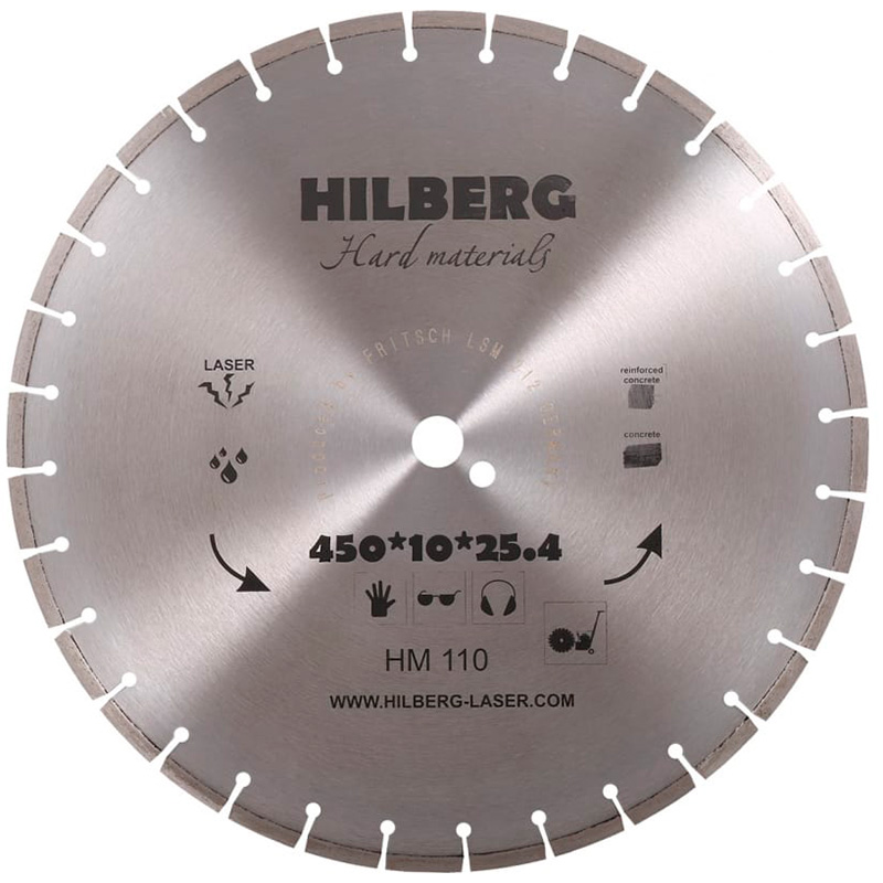 Диск алмазный Hilberg 450*25,4 Hard Materials Лазер HM110