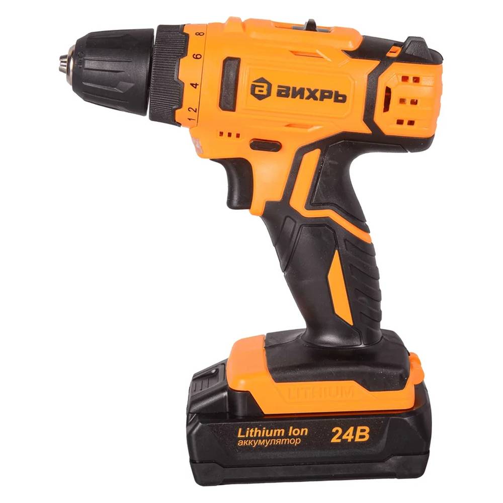 Шуруповерт аккумуляторный Вихрь ДА-24Л-2к (2,0 А/ч)