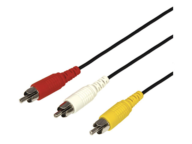 Шнур 3 RCA - 3 RCA, 1.5 м, черный (10 шт./уп.) REXANT