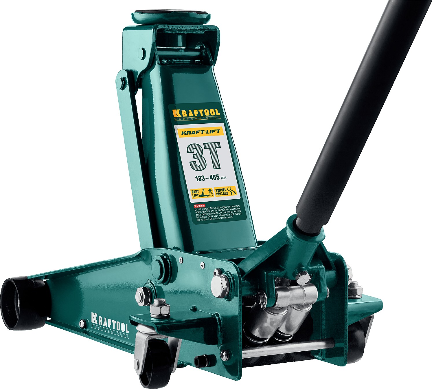 KRAFTOOL KRAFT-LIFT, 130 - 465 мм 3 т, подкатной домкрат с быстрым подъемом для СТО (43450-3)