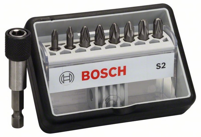 Набор бит Bosch 8шт +держатель PZ 25мм Robust Line (561)