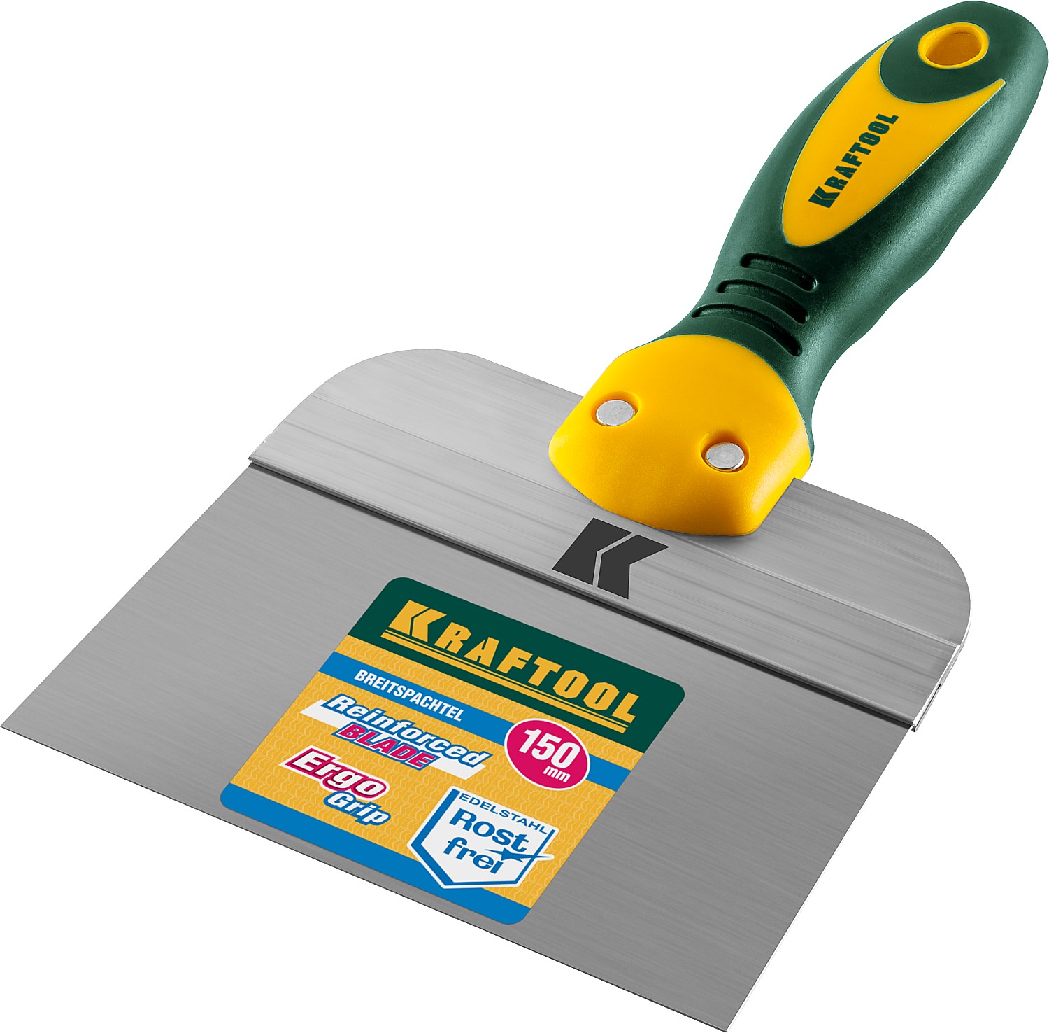 KRAFTOOL 150 мм, высокое полотно, алюминиевая направляющая, двухкомпонентная ручка, нержавеющий фасадный шпатель (10036-150)