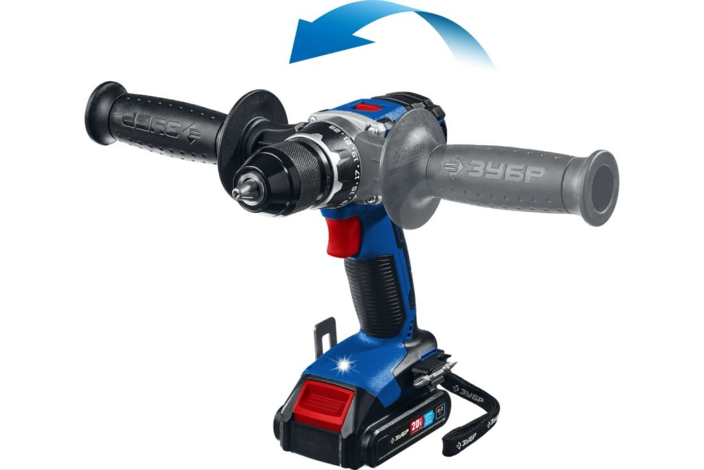 Дрель-шуруповерт бесщеточнаям кейс, ЗУБР Т7, 20 В, 70 Н·м, 2 АКБ (2 А·ч). Профессионал (DB-201-22)