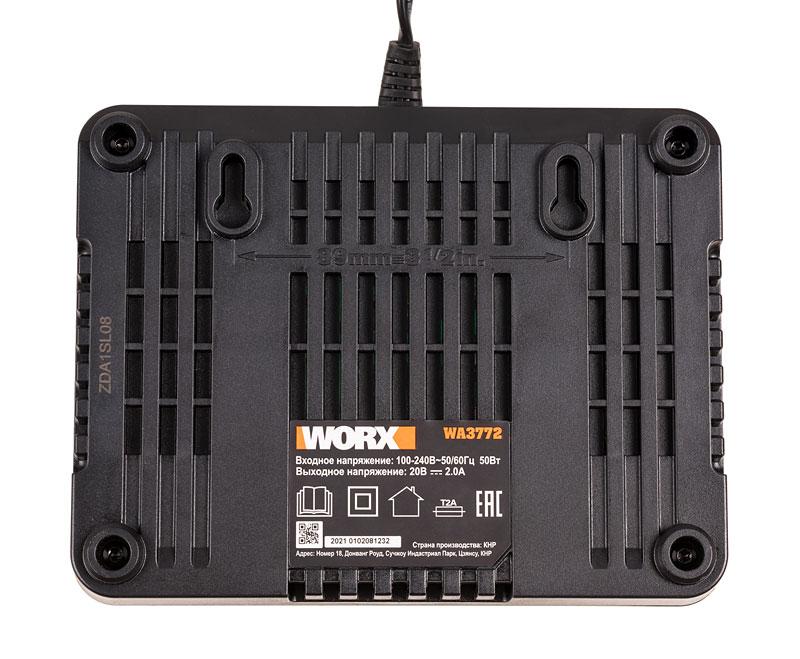 Двойное зарядное устройство WORX WA3772, 20В, 2*1A