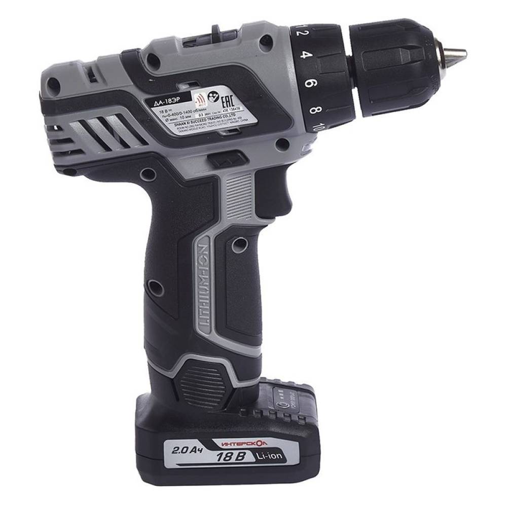 Шуруповерт аккумуляторный ИНТЕРСКОЛ ДА-18 ЭР(1,5ач)