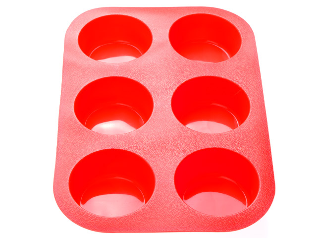 Форма для выпечки, силиконовая, прямоугольная на 6 кексов, 26 х 17.5 х 3 см, красная, PERFECTO LINEA (20-000415)