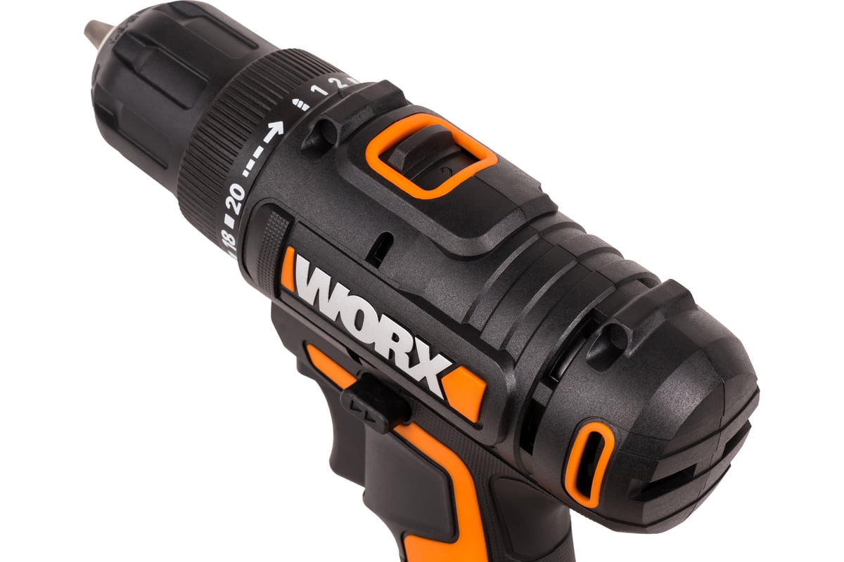 Дрель-шуруповерт аккумуляторная WORX WX100.2, 20В, 2Ач х2, ЗУ 0,4А, сумка
