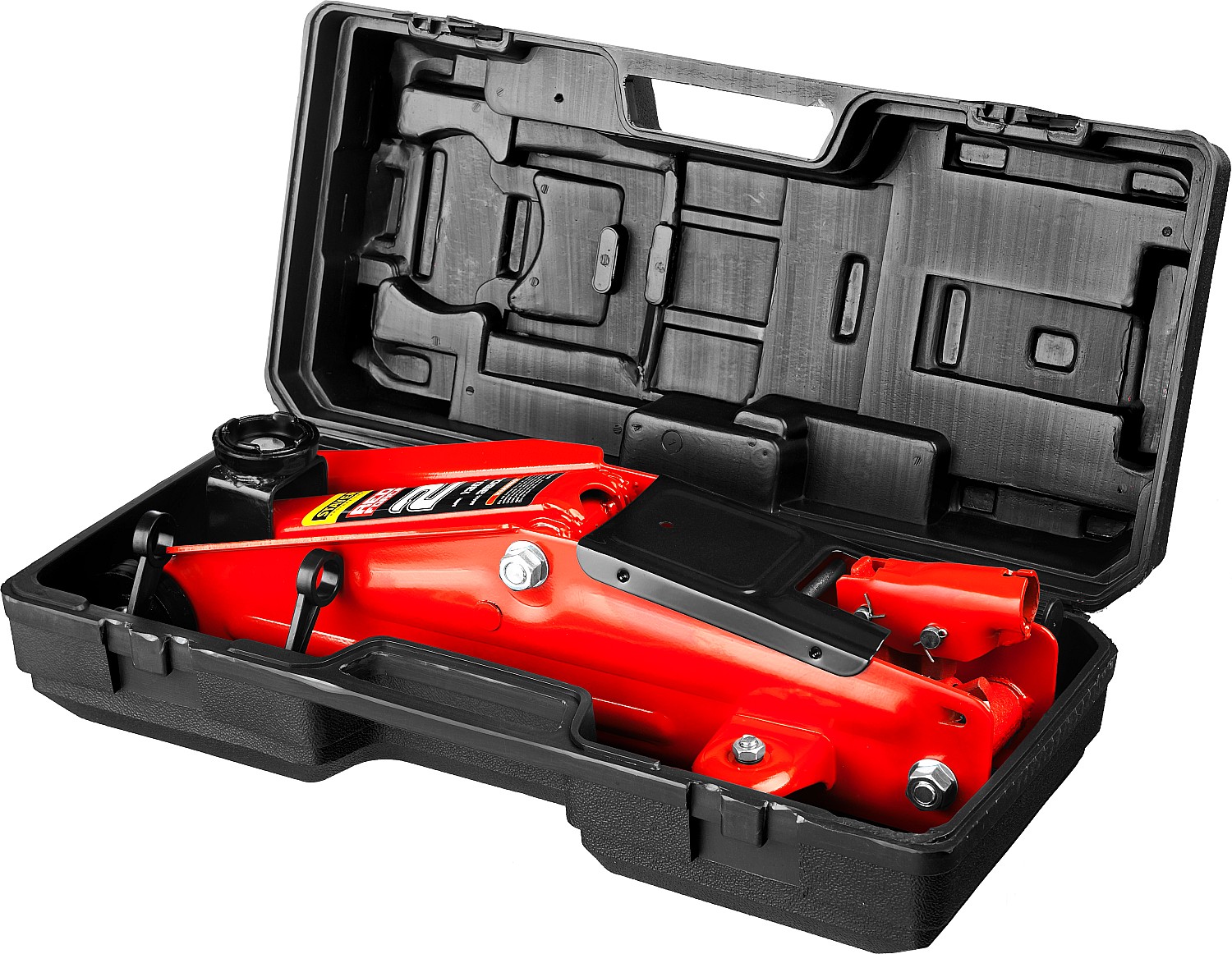 STAYER R-28 RED FORCE, в кейсе, 2 т, 130 - 350 мм, подкатной домкрат для легковых а/м, Professional (43153-2-K)