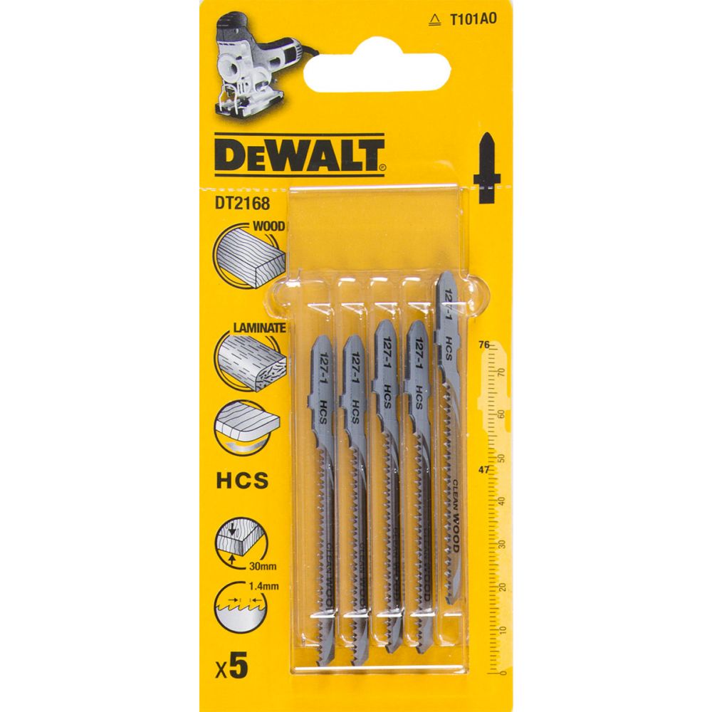 Набор пилок для лобзика T101AO DeWalt 5шт (DT2168)