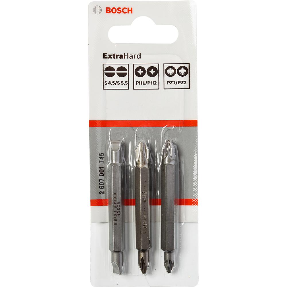 Набор бит Bosch 3шт PH/PZ/S двухсторонних 60мм (745)
