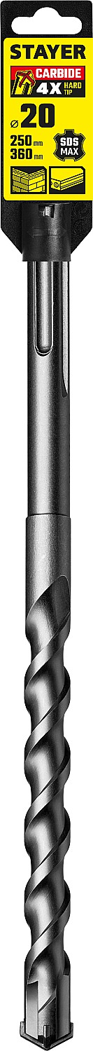 STAYER Hercules-4Х, 20 x 250/360 мм, SDS-max бур, Professional (29370-250-20)