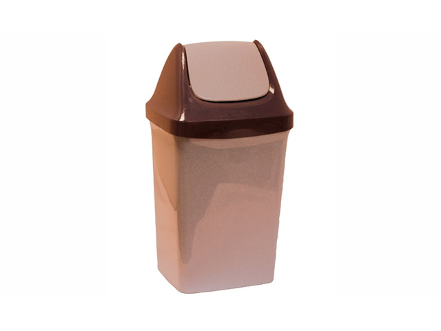 Контейнер для мусора СВИНГ 9л (бежевый мрамор) IDEA (М2461)